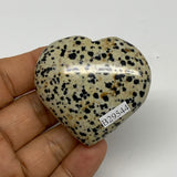 72.2g, 1.9"x2"x0.9" Dalmatian Jasper Heart Polished Healing Home Decor, B29544