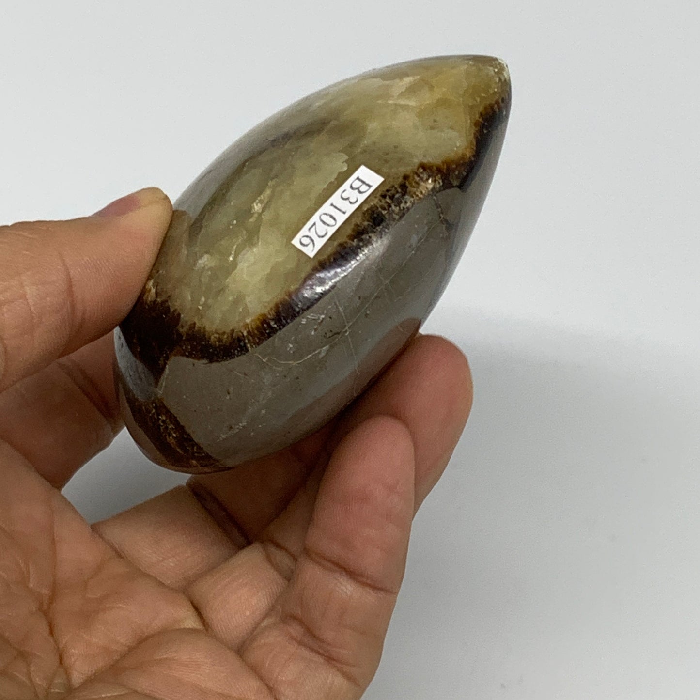 0.52 lbs, 2.8"x3"x1.4" Septarian Nodules Heart Polished Healing Crystal, B31026