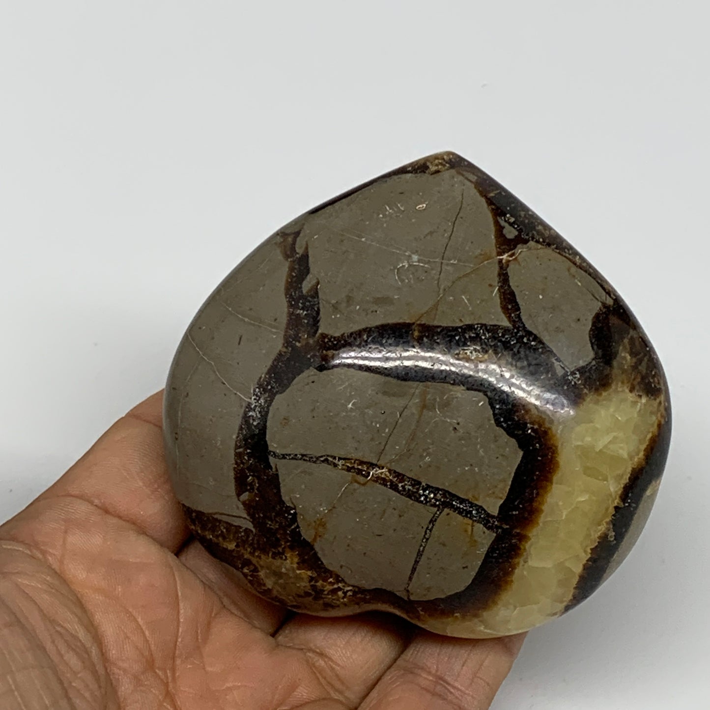 0.52 lbs, 2.8"x3"x1.4" Septarian Nodules Heart Polished Healing Crystal, B31026
