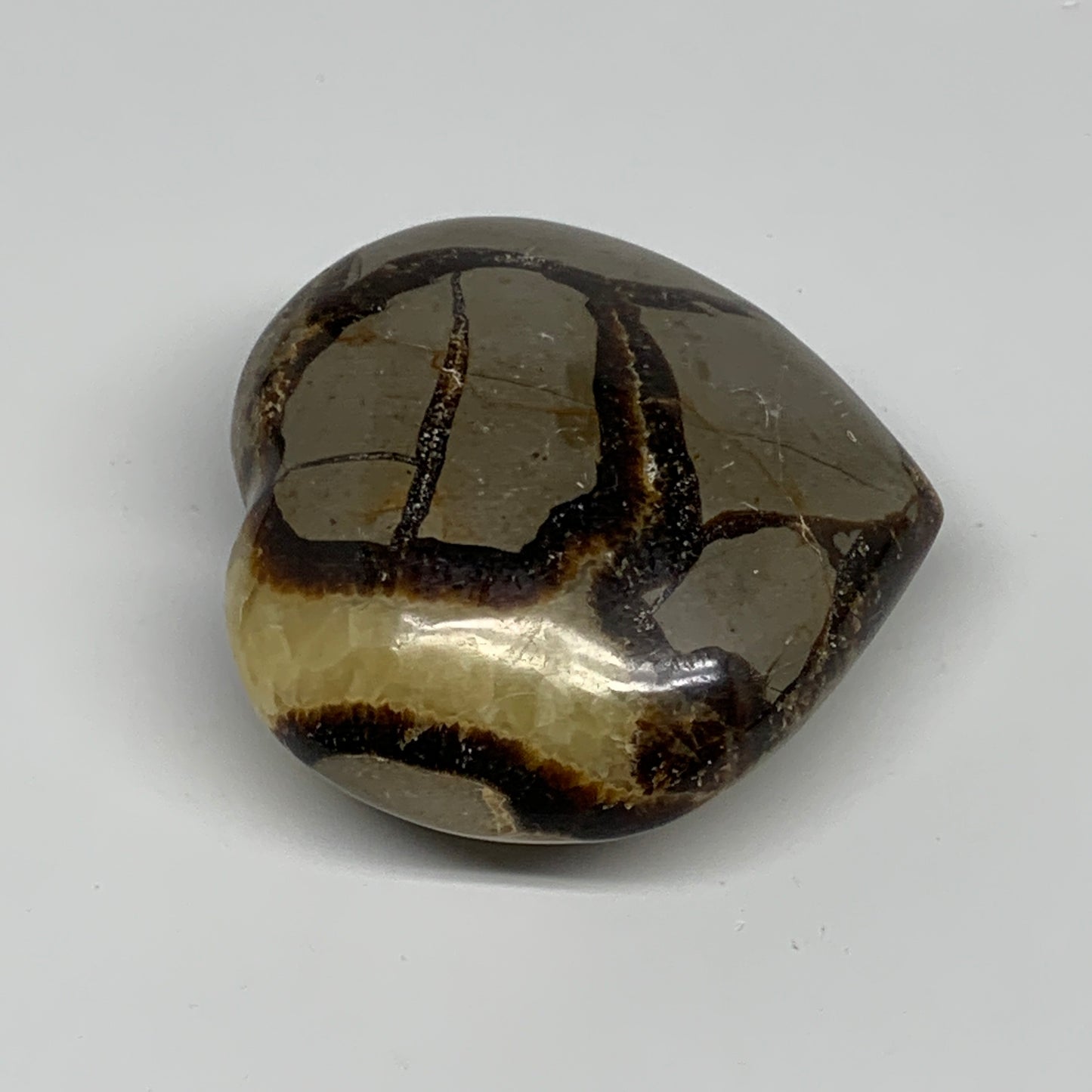 0.52 lbs, 2.8"x3"x1.4" Septarian Nodules Heart Polished Healing Crystal, B31026