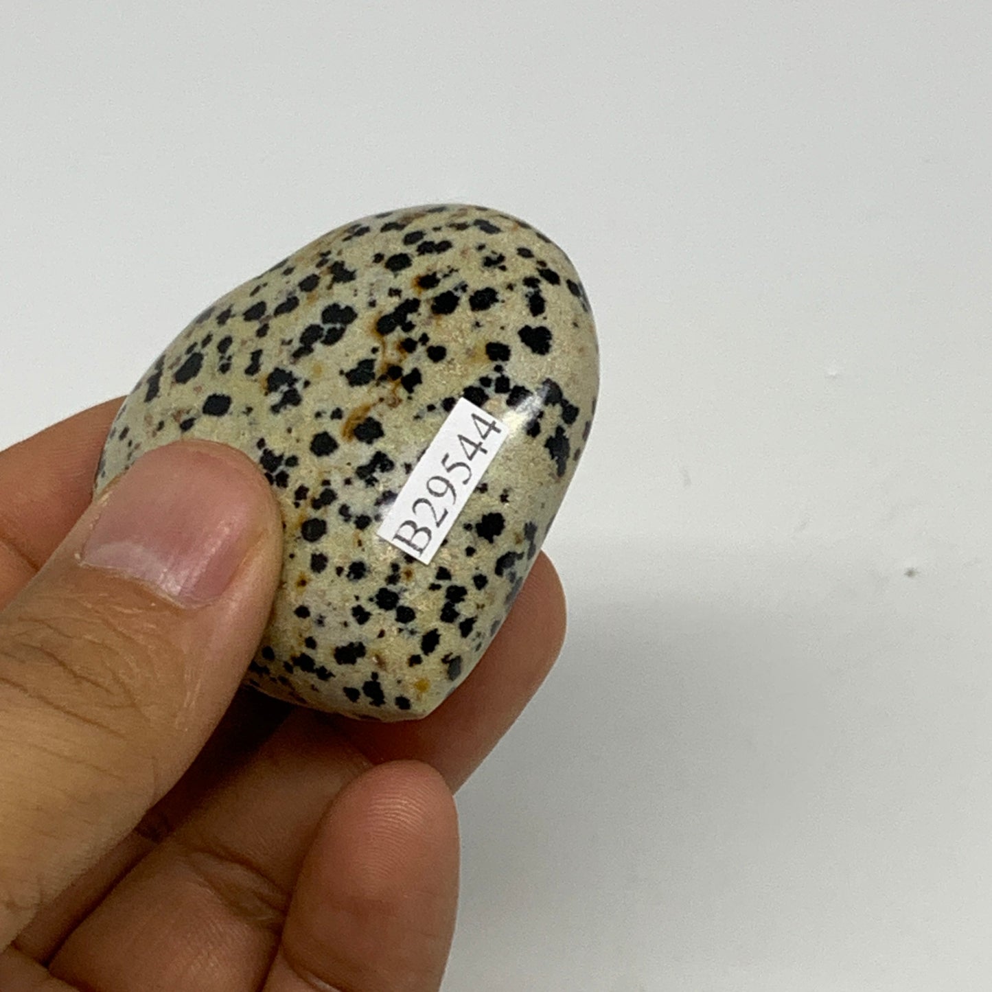 72.2g, 1.9"x2"x0.9" Dalmatian Jasper Heart Polished Healing Home Decor, B29544