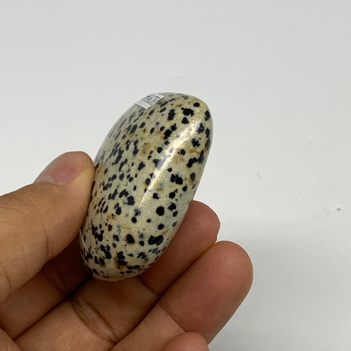 72.2g, 1.9"x2"x0.9" Dalmatian Jasper Heart Polished Healing Home Decor, B29544