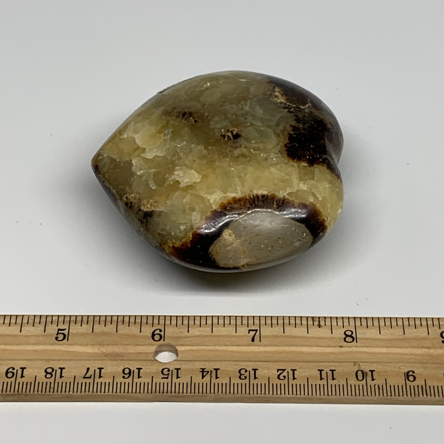 0.52 lbs, 2.8"x3"x1.4" Septarian Nodules Heart Polished Healing Crystal, B31026