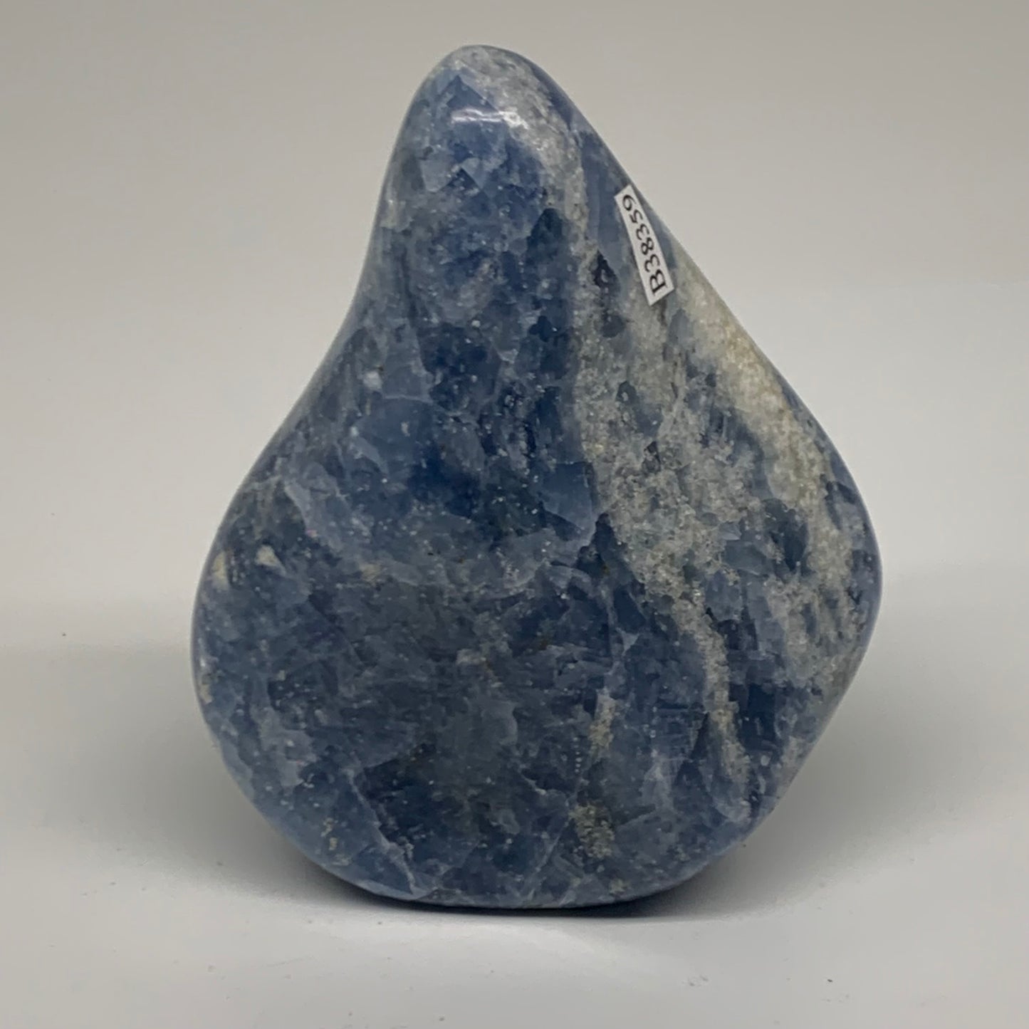 1.36 lbs, 4.7"x3.6"x1.9", Natural Blue Calcite Polished Freeform Stands, B38359
