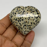 82.9g, 2"x2.2"x0.9" Dalmatian Jasper Heart Polished Healing Home Decor, B29543