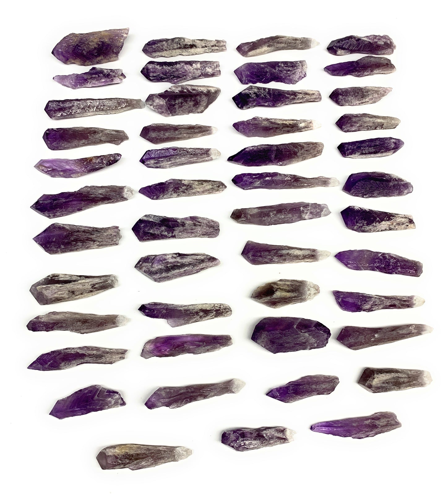 2.2 lbs, 1.9"-3.4", 47pcs, Rough Raw Amethyst Crystal Minerals Specimens, B28789