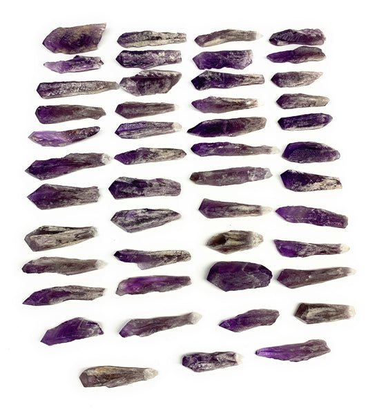 2.2 lbs, 1.9"-3.4", 47pcs, Rough Raw Amethyst Crystal Minerals Specimens, B28789