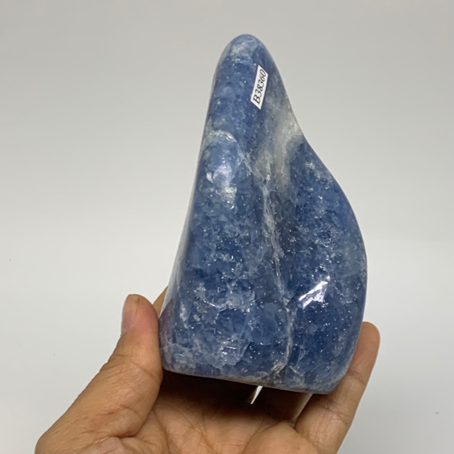 1.19 lbs, 4.4"x2.4"x2.3", Natural Blue Calcite Polished Freeform Stands, B38360