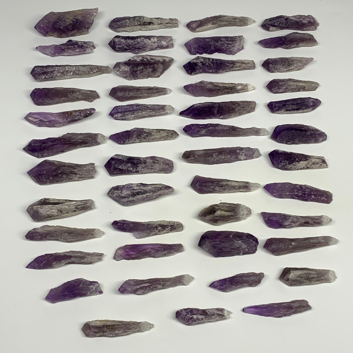 2.2 lbs, 1.9"-3.4", 47pcs, Rough Raw Amethyst Crystal Minerals Specimens, B28789