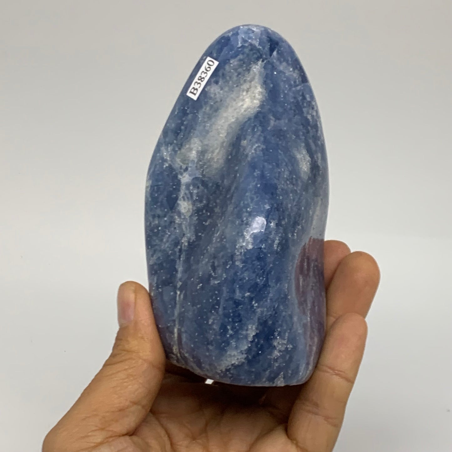 1.19 lbs, 4.4"x2.4"x2.3", Natural Blue Calcite Polished Freeform Stands, B38360