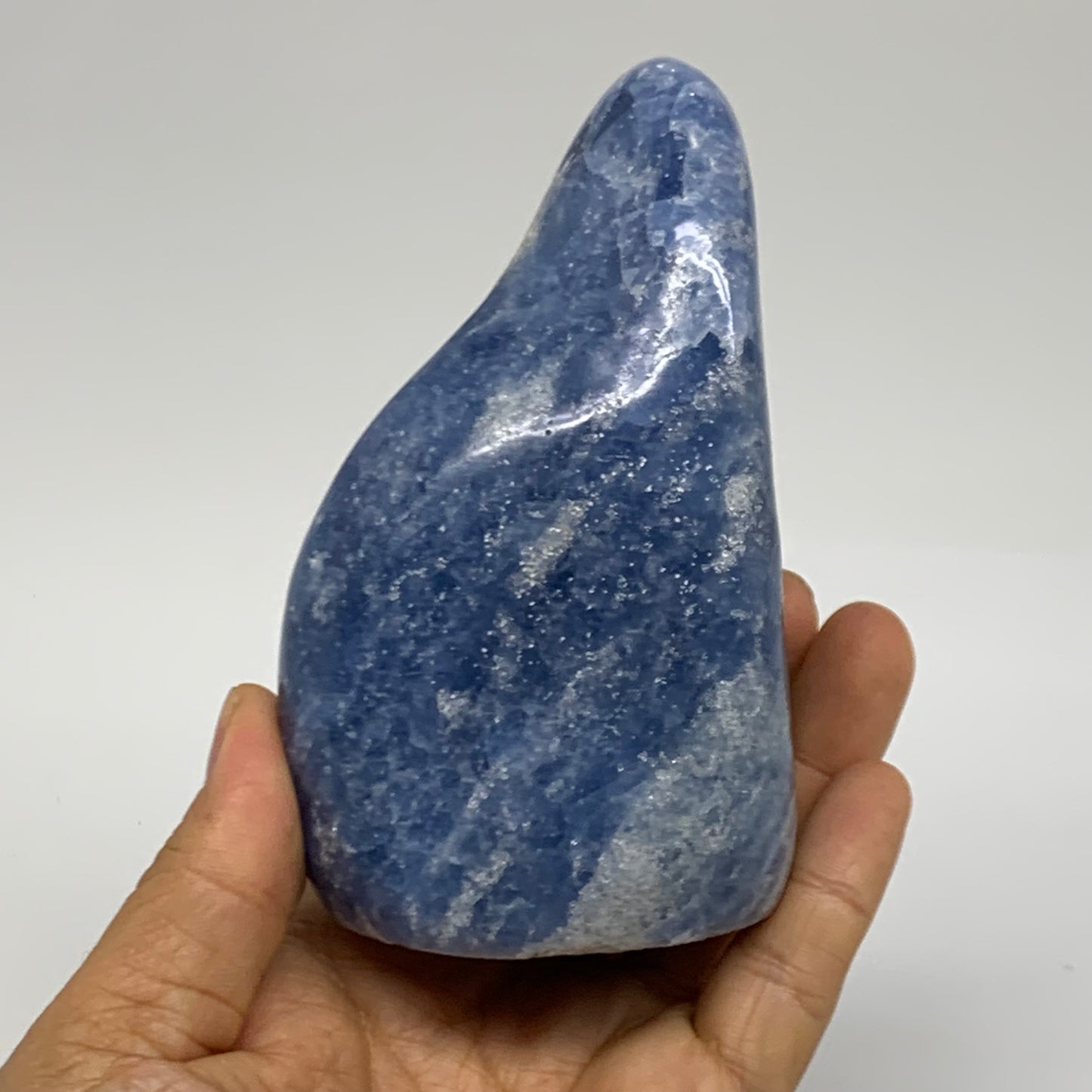 1.19 lbs, 4.4"x2.4"x2.3", Natural Blue Calcite Polished Freeform Stands, B38360