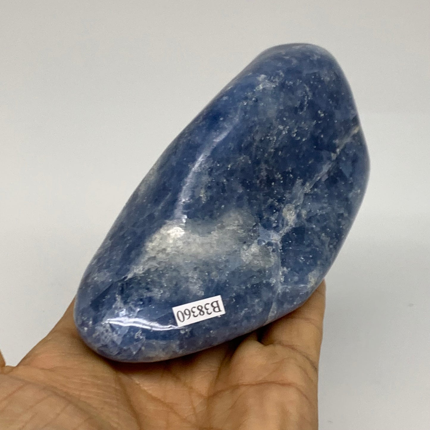 1.19 lbs, 4.4"x2.4"x2.3", Natural Blue Calcite Polished Freeform Stands, B38360