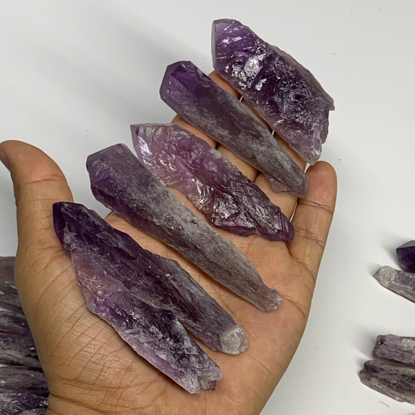 2.2 lbs, 1.9"-3.4", 47pcs, Rough Raw Amethyst Crystal Minerals Specimens, B28789