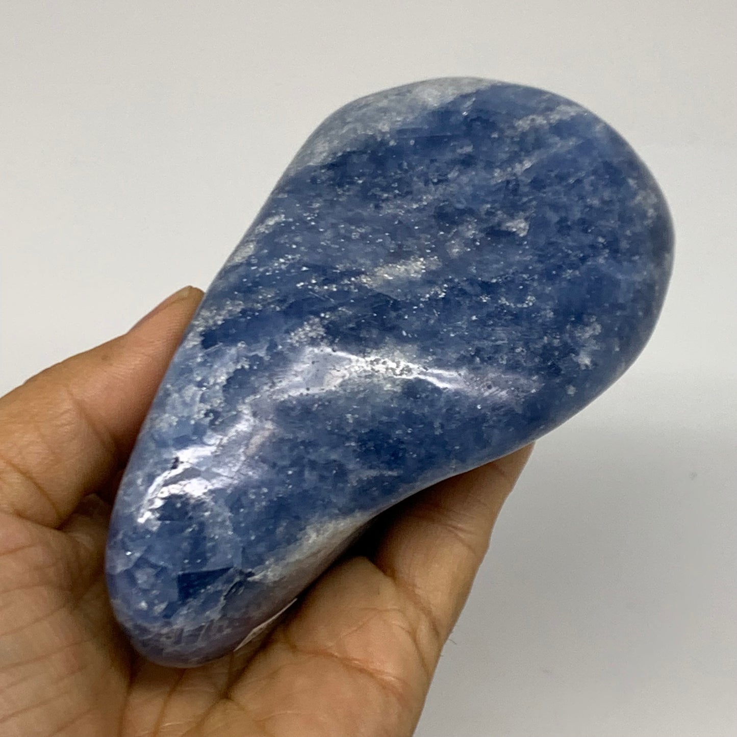 1.19 lbs, 4.4"x2.4"x2.3", Natural Blue Calcite Polished Freeform Stands, B38360
