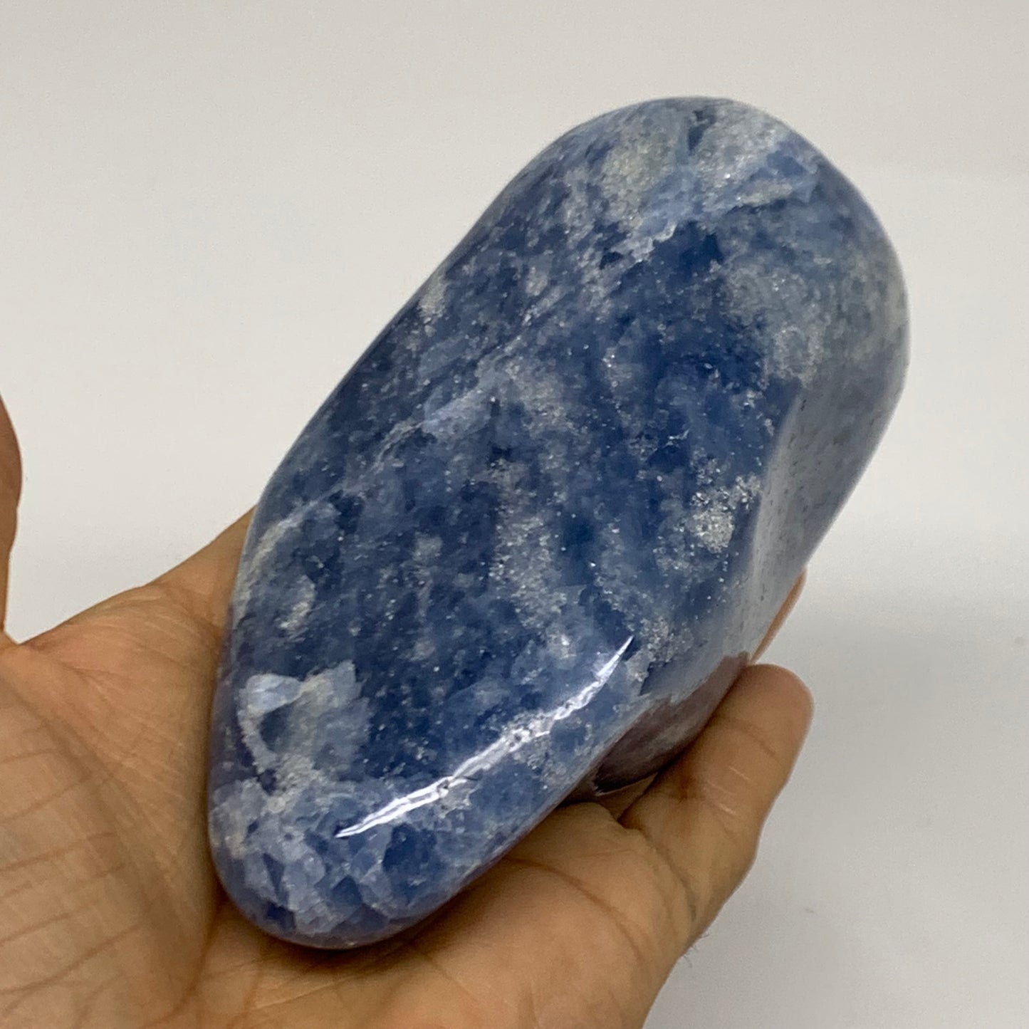 1.19 lbs, 4.4"x2.4"x2.3", Natural Blue Calcite Polished Freeform Stands, B38360