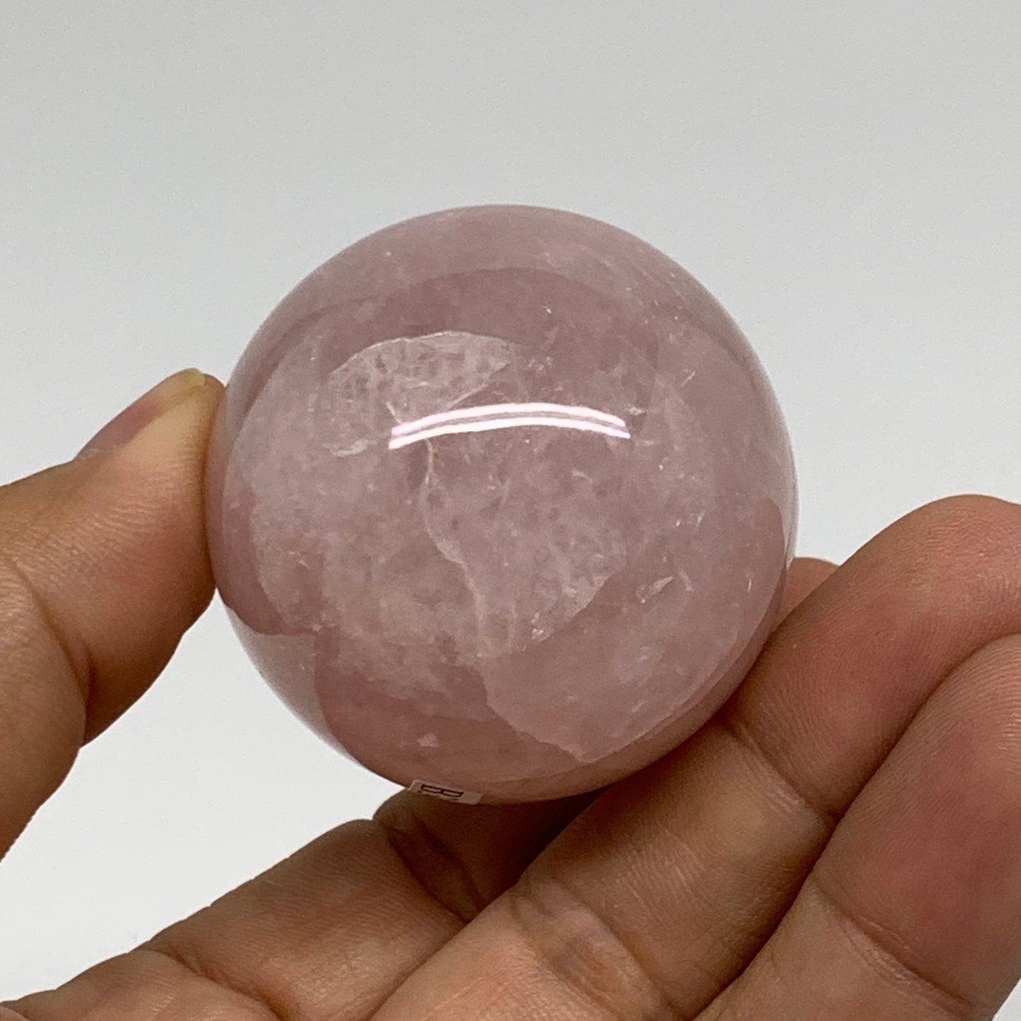 131.5g, 2.1"x1.6", Natural Gemstone Pink Rose Quartz Egg Crystal @India, B34472