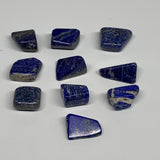 128.6g,0.8"-1.2", 10pcs, Natural Lapis Lazuli Tumbled Stone @Afghanistan, B30307