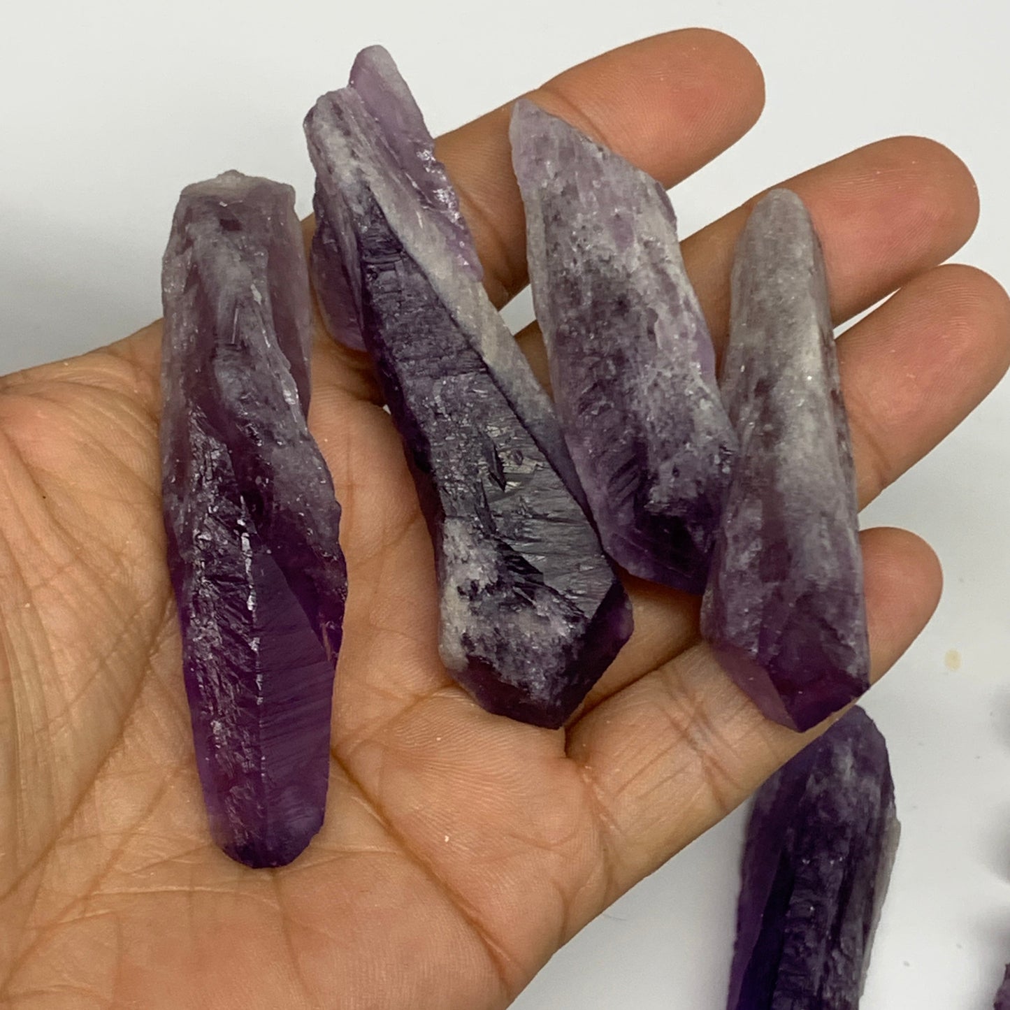 2.2 lbs, 1.9"-3.4", 47pcs, Rough Raw Amethyst Crystal Minerals Specimens, B28789