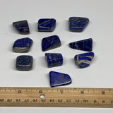 128.6g,0.8"-1.2", 10pcs, Natural Lapis Lazuli Tumbled Stone @Afghanistan, B30307