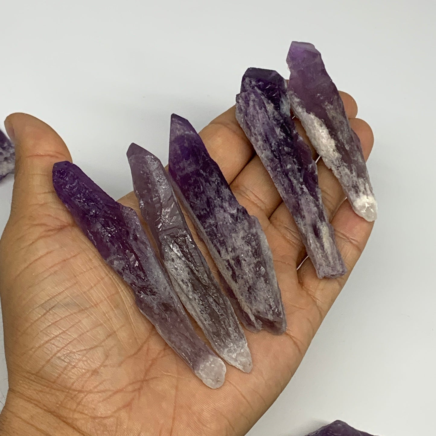 2.2 lbs, 1.9"-3.4", 47pcs, Rough Raw Amethyst Crystal Minerals Specimens, B28789