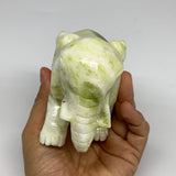 1.8 lbs, 4.9"x3.3"x2.1" Natural Solid Serpentine Elephant Figurine @China, B2727