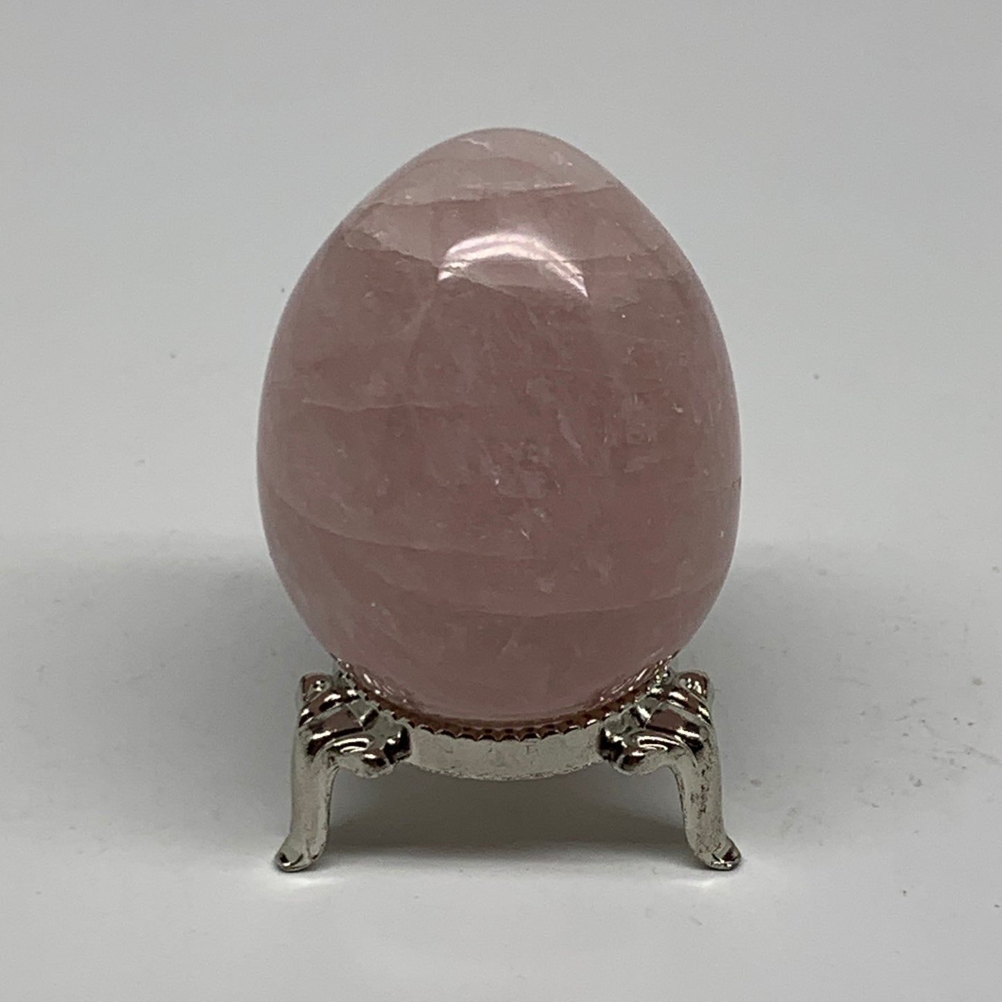 131.5g, 2.1"x1.6", Natural Gemstone Pink Rose Quartz Egg Crystal @India, B34472