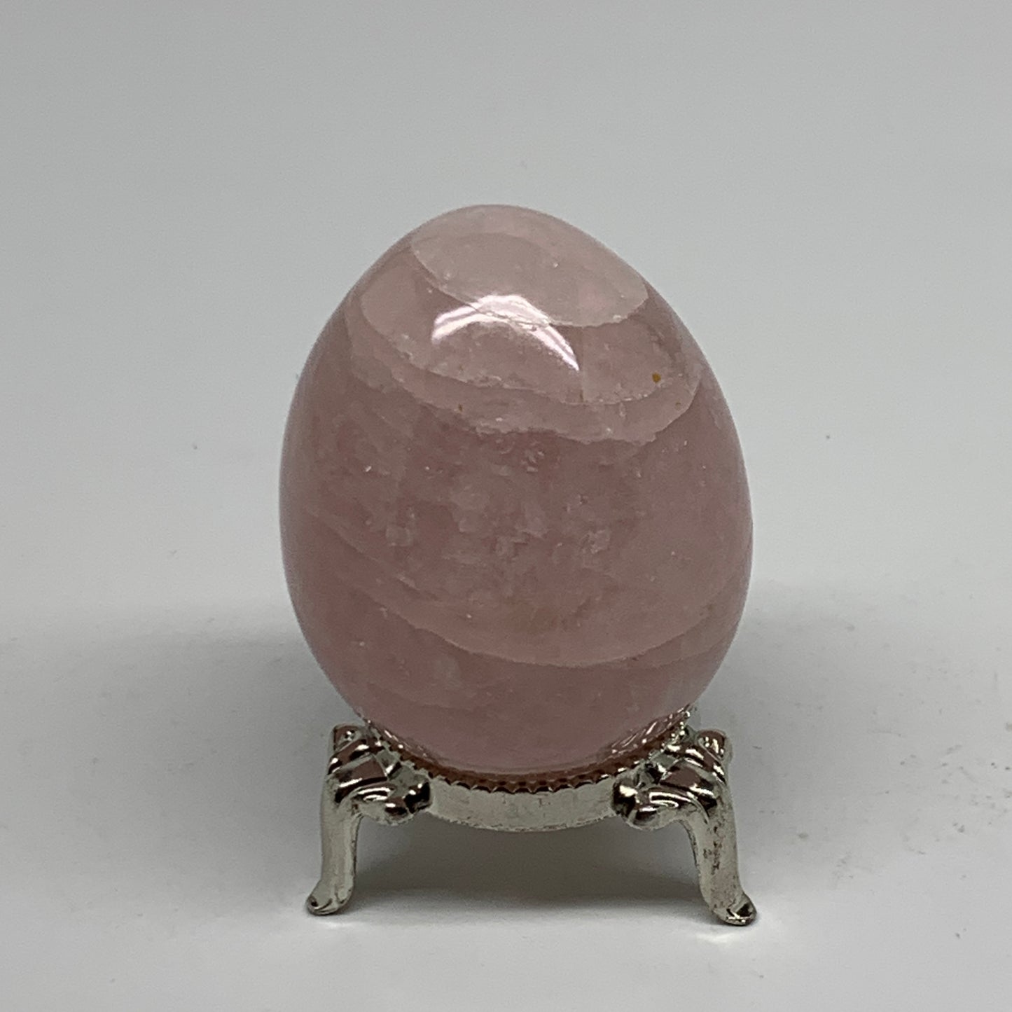 131.5g, 2.1"x1.6", Natural Gemstone Pink Rose Quartz Egg Crystal @India, B34472