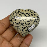 81.2g, 2"x2.1"x0.9" Dalmatian Jasper Heart Polished Healing Home Decor, B29542