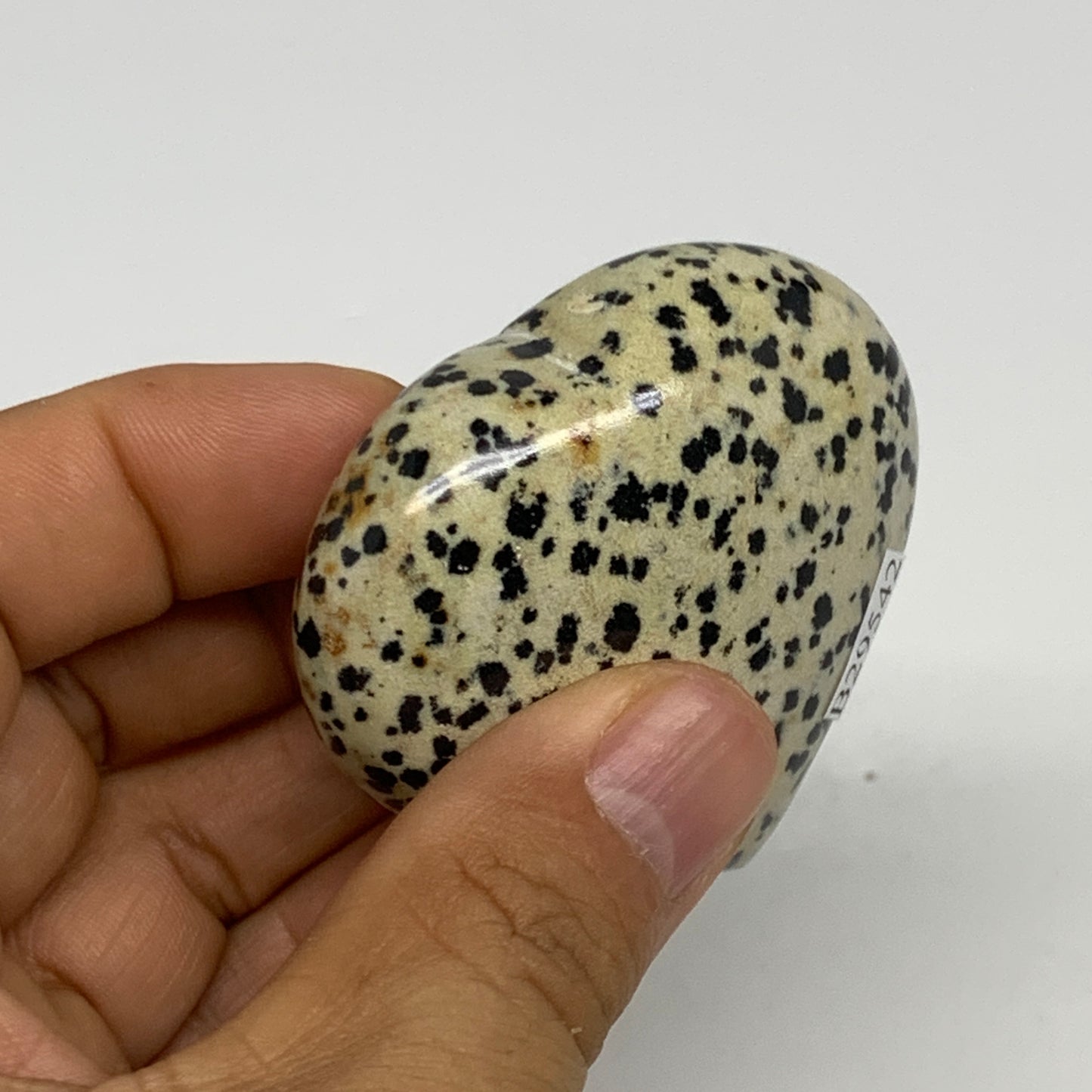 81.2g, 2"x2.1"x0.9" Dalmatian Jasper Heart Polished Healing Home Decor, B29542