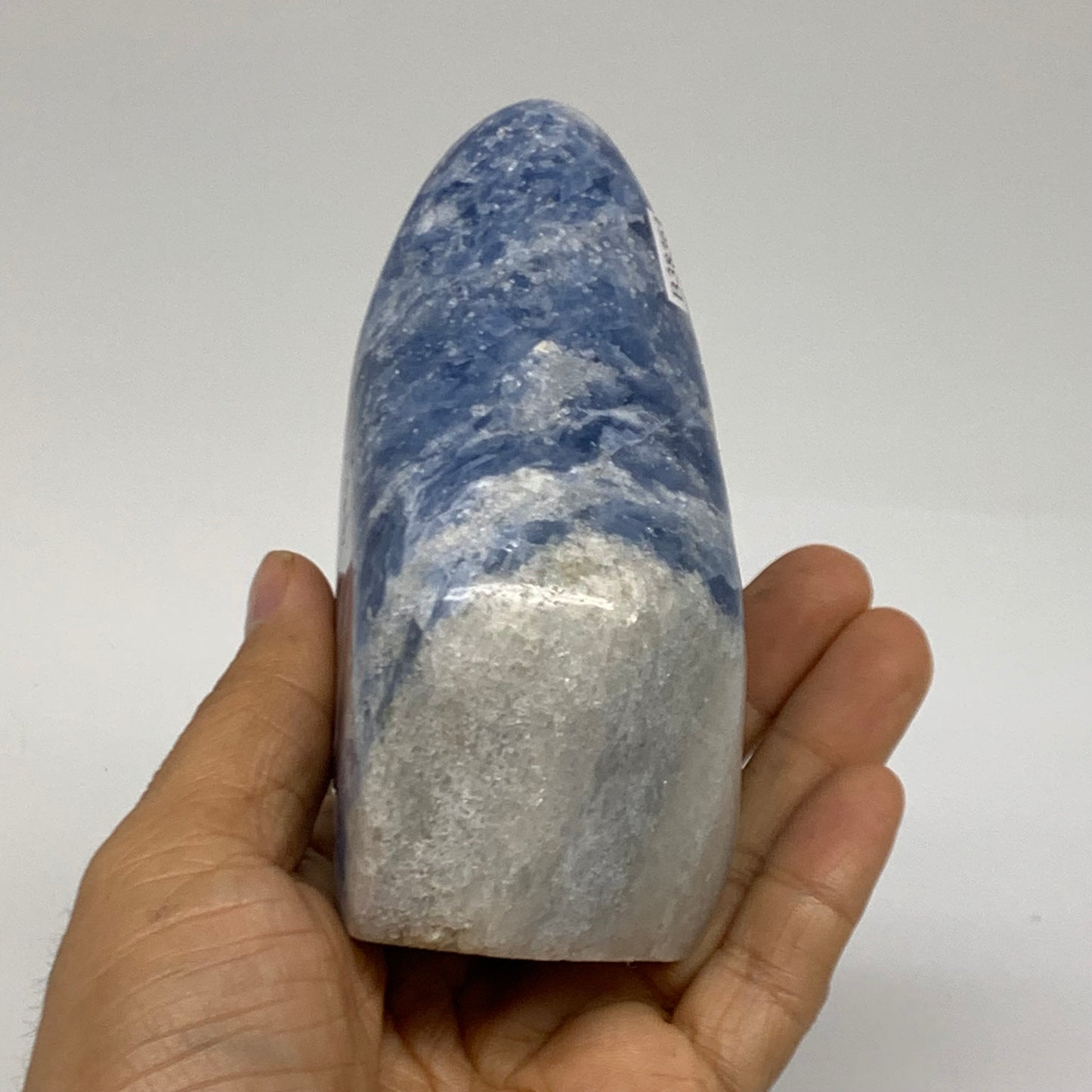 1.19 lbs, 4.3"x2.9"x1.9", Natural Blue Calcite Polished Freeform Stands, B38361