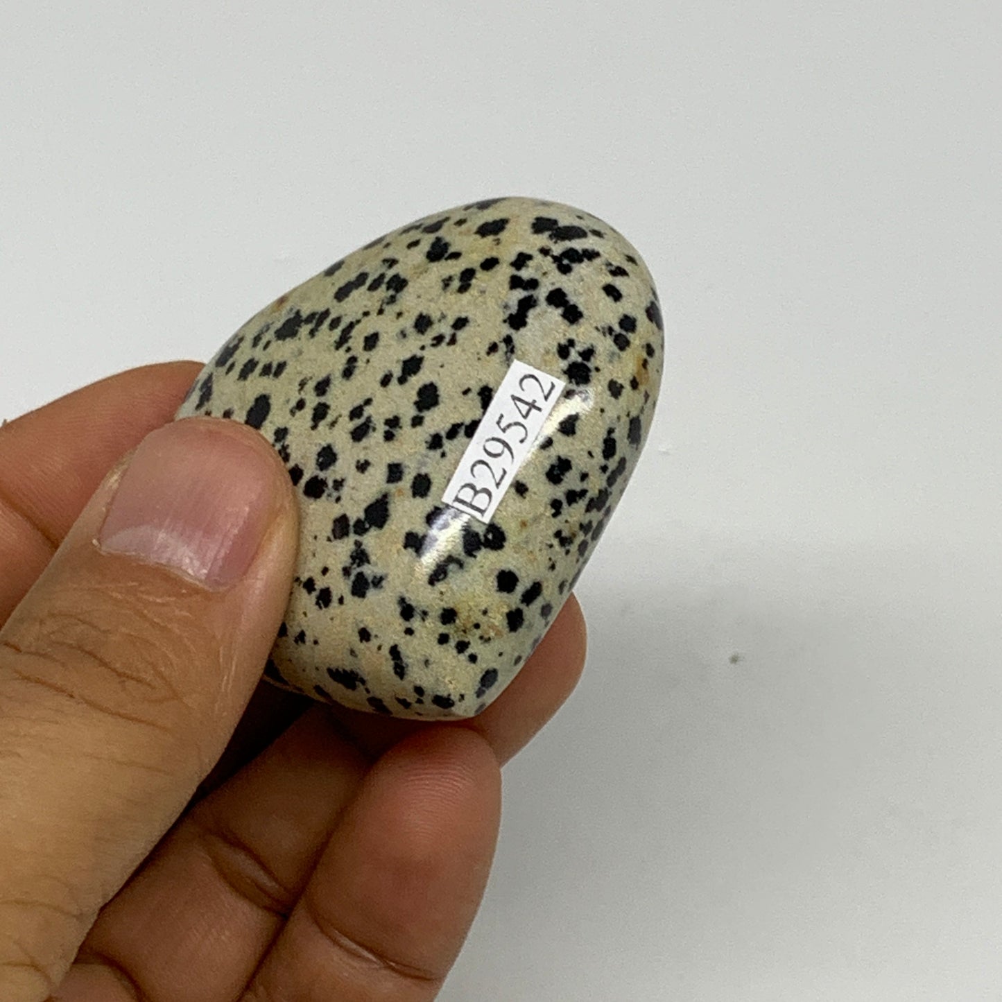 81.2g, 2"x2.1"x0.9" Dalmatian Jasper Heart Polished Healing Home Decor, B29542