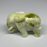 1.8 lbs, 4.9"x3.3"x2.1" Natural Solid Serpentine Elephant Figurine @China, B2727