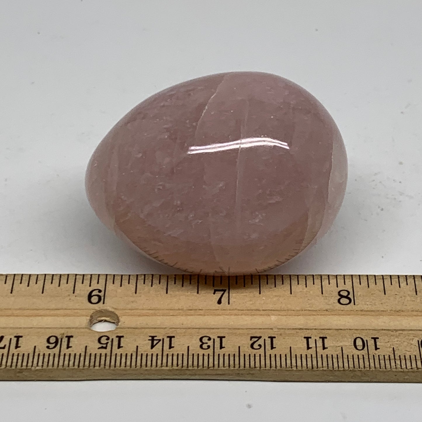 131.5g, 2.1"x1.6", Natural Gemstone Pink Rose Quartz Egg Crystal @India, B34472