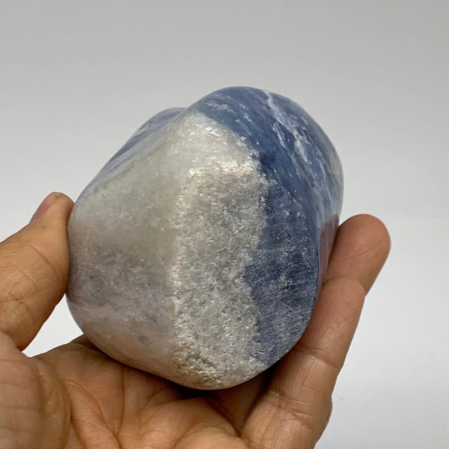 1.19 lbs, 4.3"x2.9"x1.9", Natural Blue Calcite Polished Freeform Stands, B38361
