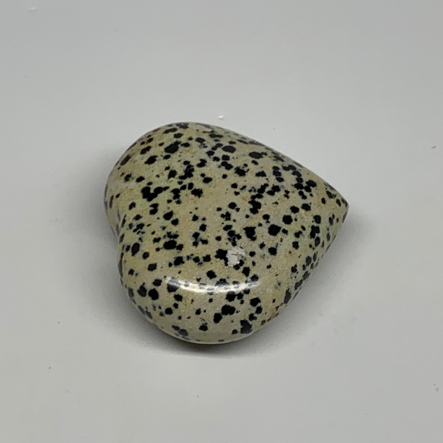 81.2g, 2"x2.1"x0.9" Dalmatian Jasper Heart Polished Healing Home Decor, B29542