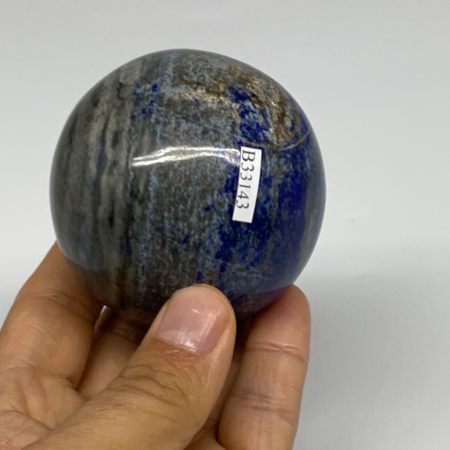 0.91 lbs, 2.5" (64mm), Lapis Lazuli Sphere Ball Gemstone @Afghanistan, B33143