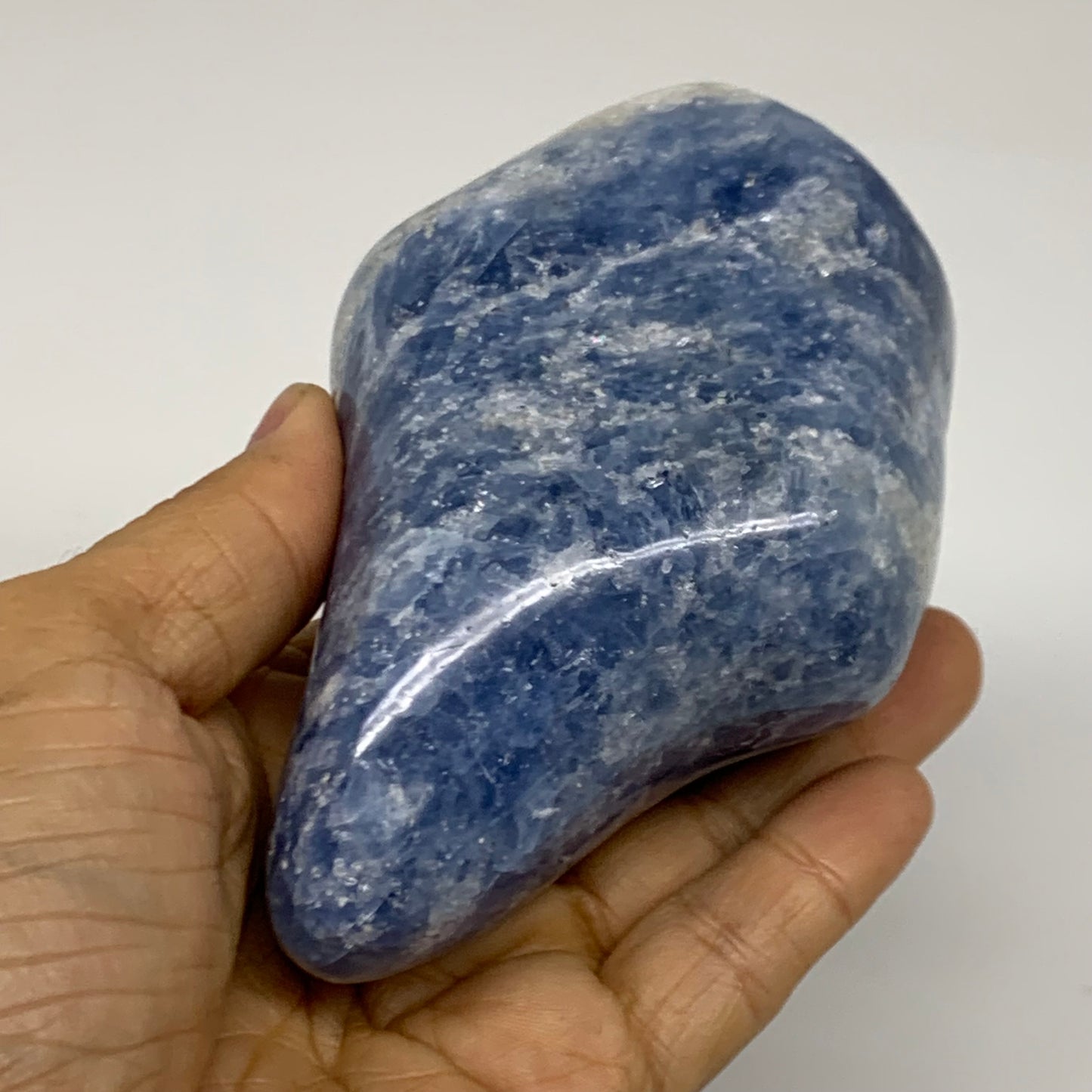 1.19 lbs, 4.3"x2.9"x1.9", Natural Blue Calcite Polished Freeform Stands, B38361
