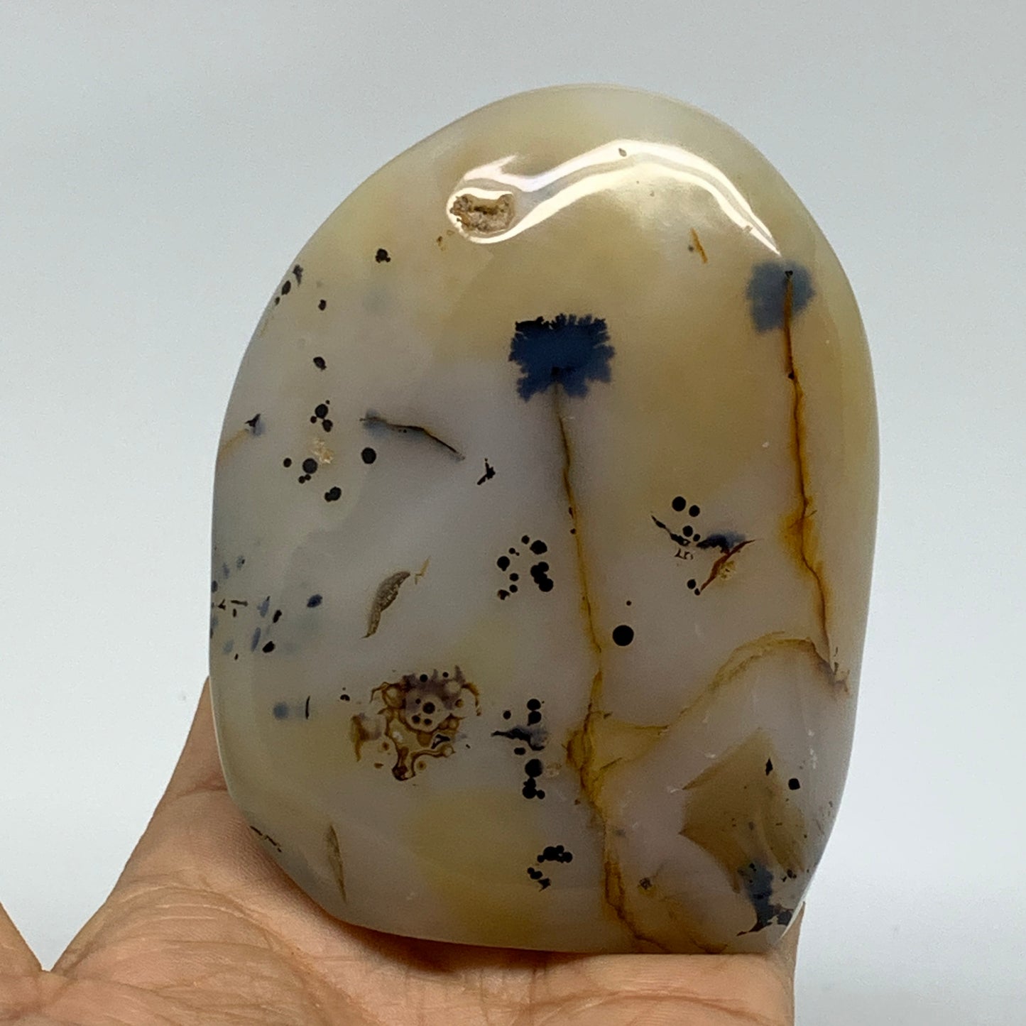 0.93 lbs, 3.6"x2.8"x1.7" Dendrite Agate Freeform Reiki Energy Crystal, B37499