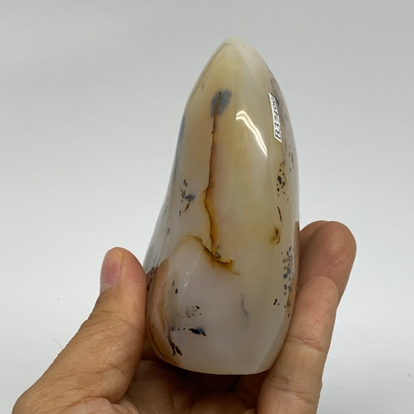 0.93 lbs, 3.6"x2.8"x1.7" Dendrite Agate Freeform Reiki Energy Crystal, B37499