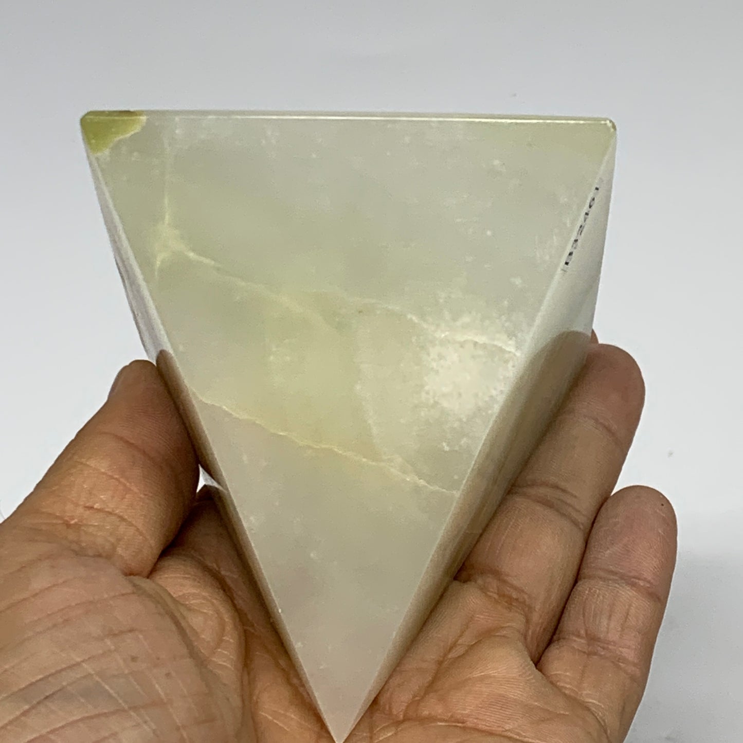 0.9 lbs, 3"x2.8"x2.8", Green Onyx Pyramid Gemstone Crystal, B32461