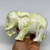 1.8 lbs, 5"x3.2"x2.1" Natural Solid Serpentine Elephant Figurine @China, B27278