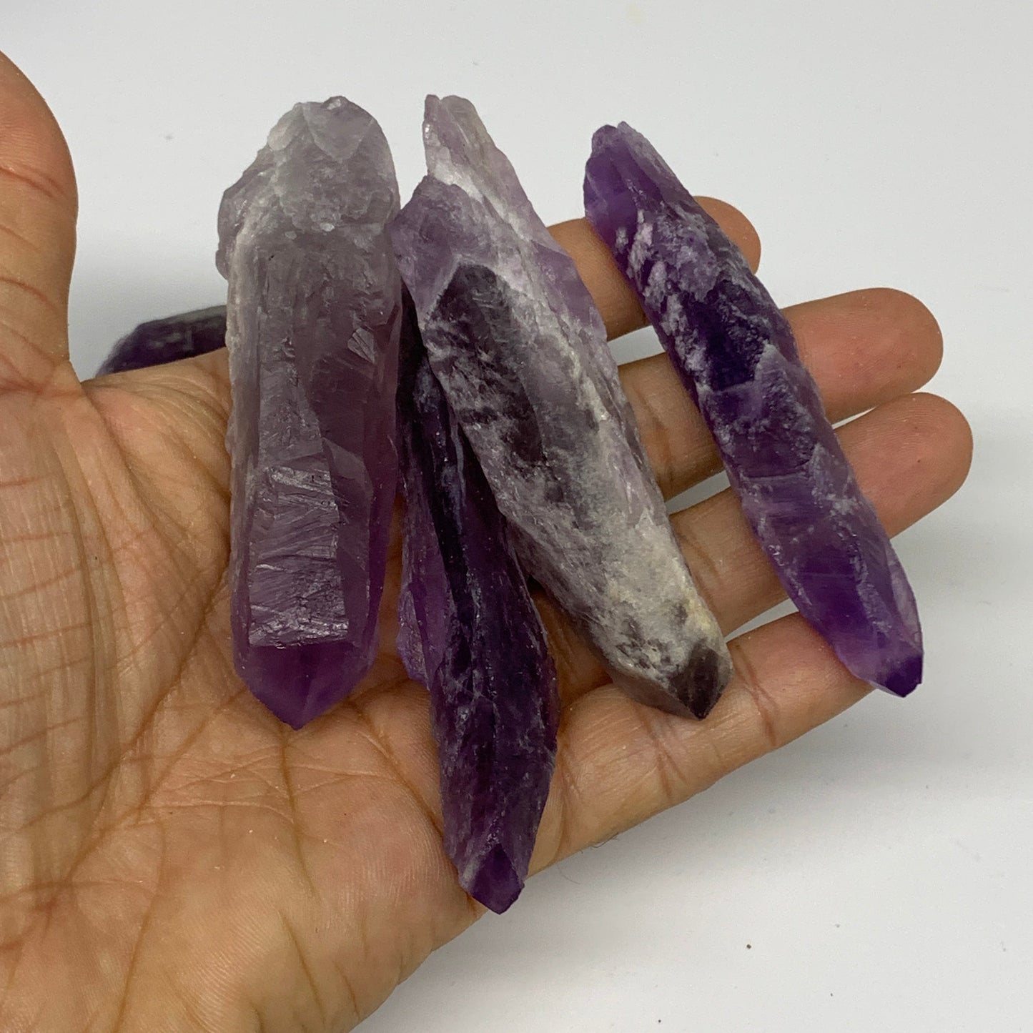 2.2 lbs, 2.4"-4.6", 28pcs, Rough Raw Amethyst Crystal Minerals Specimens, B28800