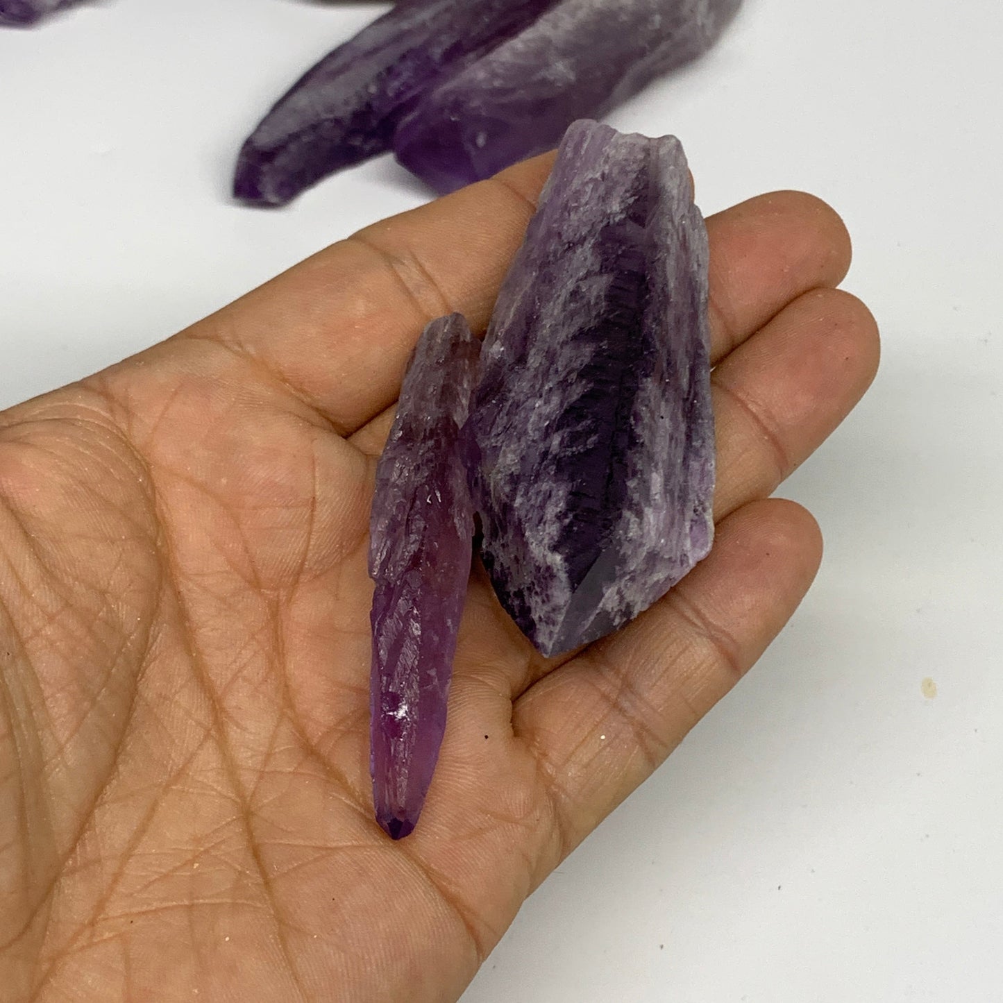2.2 lbs, 2.4"-4.6", 28pcs, Rough Raw Amethyst Crystal Minerals Specimens, B28800