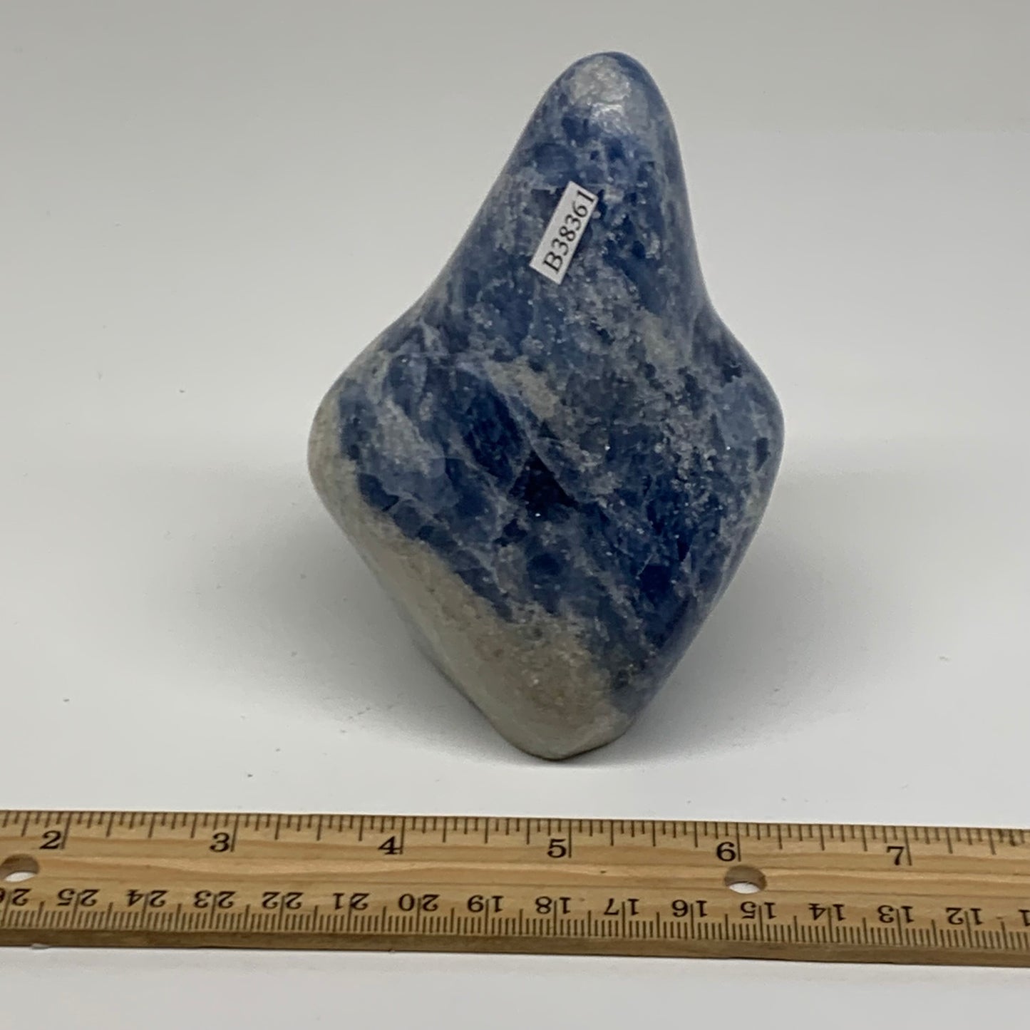 1.19 lbs, 4.3"x2.9"x1.9", Natural Blue Calcite Polished Freeform Stands, B38361