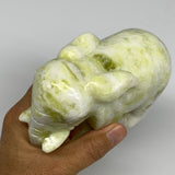 1.8 lbs, 5"x3.2"x2.1" Natural Solid Serpentine Elephant Figurine @China, B27278