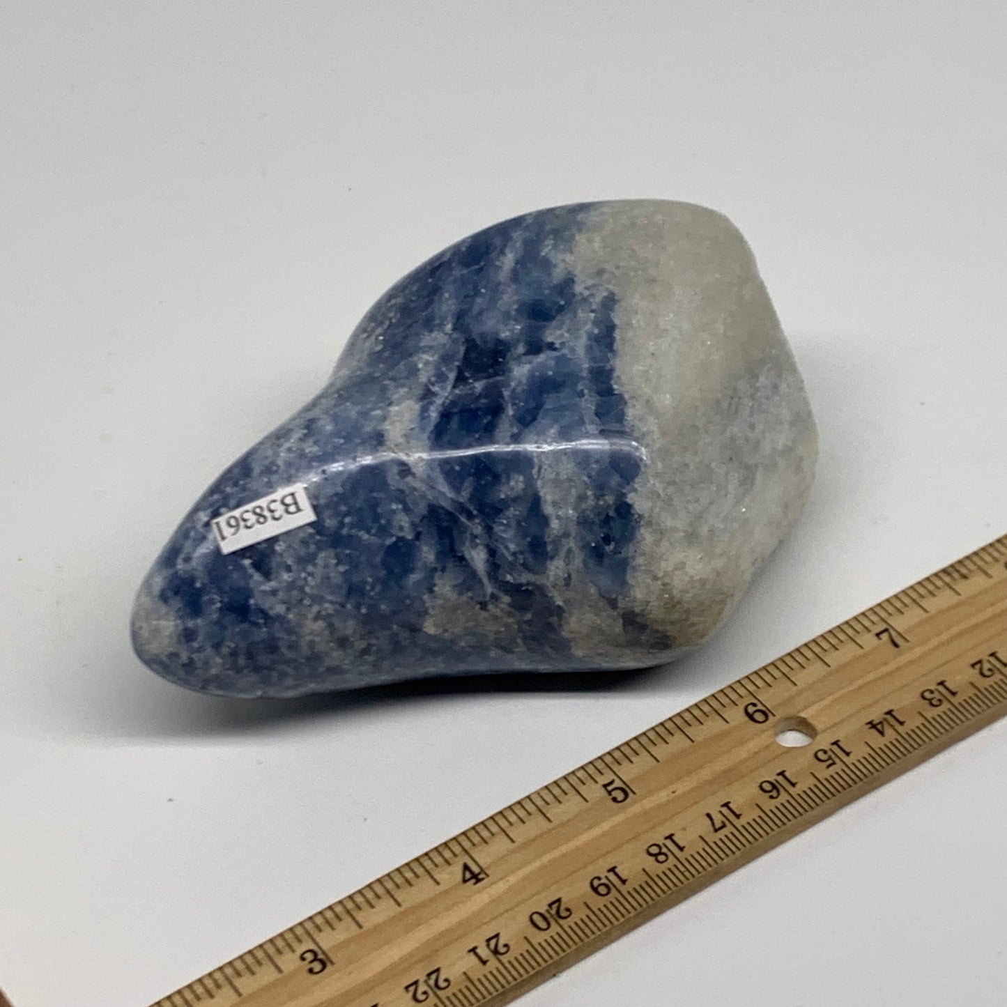 1.19 lbs, 4.3"x2.9"x1.9", Natural Blue Calcite Polished Freeform Stands, B38361