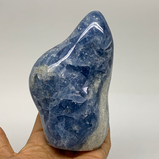 1.59 lbs, 4.9"x3"x2.3", Natural Blue Calcite Polished Freeform Stands, B38362