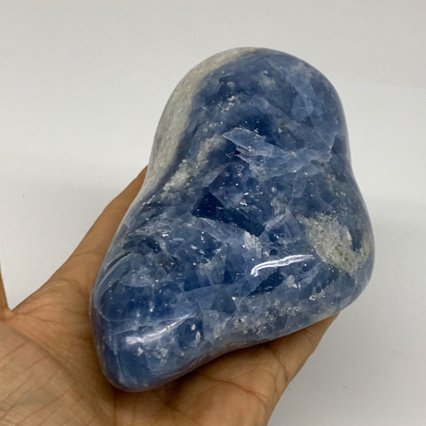 1.59 lbs, 4.9"x3"x2.3", Natural Blue Calcite Polished Freeform Stands, B38362