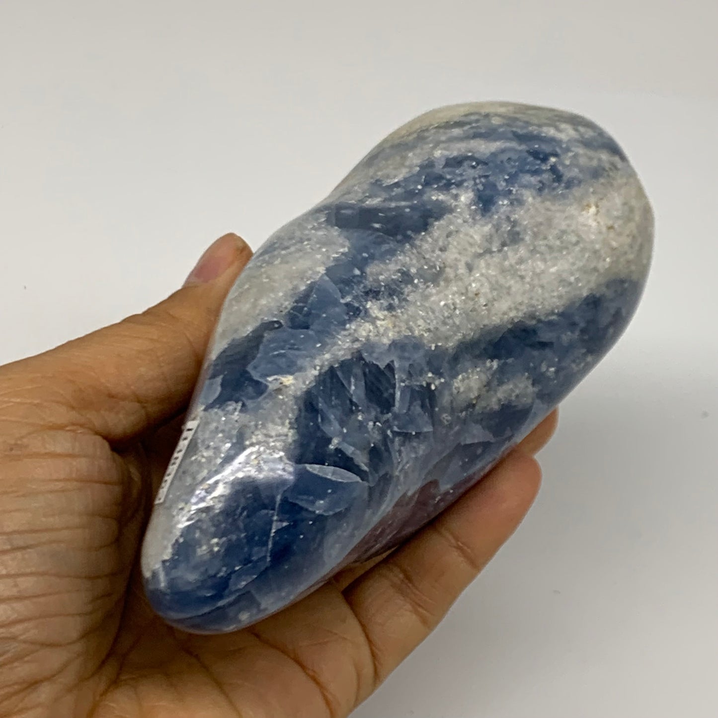 1.59 lbs, 4.9"x3"x2.3", Natural Blue Calcite Polished Freeform Stands, B38362