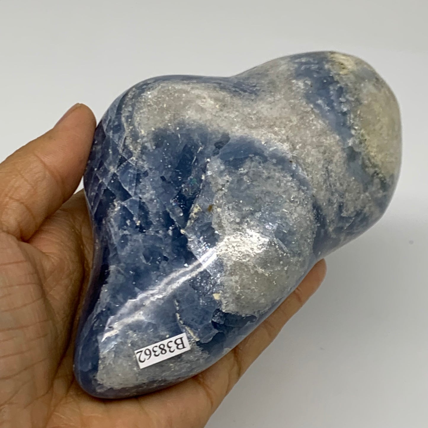 1.59 lbs, 4.9"x3"x2.3", Natural Blue Calcite Polished Freeform Stands, B38362